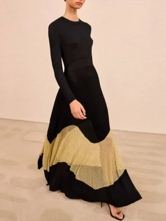 NWOT ULLA JOHNSON Roanne Knit Maxi Dress in Gold Noir P $790 - Picture 7 of 9